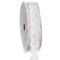 Floristik24 Baumwoll-Spitzenband Weiss 15 mm x 10 m für Dekoration und Handarbeiten