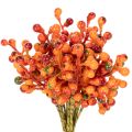 Floristik24 Künstlicher Beerenbund aus Kunststoff, 20 cm, Orange