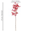 Künstlicher Ilexzweig mit roten Beeren 47cm 3 Stück | Floristik24.ch