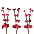 Floristik24 Künstlicher Zweig mit roten Beeren Kunststoff 15 cm 6 Stück
