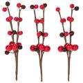 Künstlicher Zweig mit roten Beeren Kunststoff 15 cm 6 Stück | Floristik24.ch
