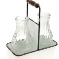 Floristik24 Deko-Flaschen Vasen im Metallhalter H25cm