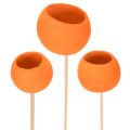 Floristik24 Bell Cup Mix Orange auf Holzstab 15 Stück ca. Ø 3–5,5cm