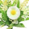 Floristik24 Frühlingsstrauß mit Bellis und Hyazinthe künstlich Weiß, Gelb 25cm