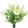 Floristik24 Frühlingsstrauß mit Bellis und Hyazinthe künstlich Weiß, Gelb 25cm