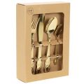 Floristik24 Besteck-Set aus Edelstahl 16-teilig goldfarben im Karton
