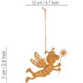 Biene zum Aufhängen aus Metall, Rost-Optik, 12 cm, für Innen- und Aussendekoration, 6 Stück | Floristik24.ch