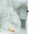 Floristik24 LED-Wandbild Weihnachten rustikal Weiß 38×38cm Für Batterie