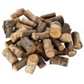 Floristik24 Deko-Holzstücke Birke mit Rinde 3 cm 300 g für Bastelarbeiten