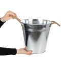 Blecheimer mit Seilgriffen Silber Ø25cm für Innen- und Aussenbereich | Floristik24.ch