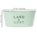 Blumenschale oval aus Metall Mint mit Vintage-Design 27×18×12 cm | Floristik24.ch