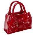 Floristik24 Deko Vase Handtasche aus Polyresin Rot glänzend 22 cm