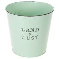 Floristik24 Blumentopf Metall Vintage Design Mintgrün Ø21,5×H16,5cm Innen- und Aussendekoration