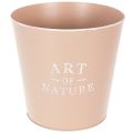 Floristik24 Blumentopf Zink Übertopf rund Altrosa Ø22cm H21cm für Innenbereich
