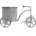 Floristik24 Blumentopf Fahrrad Metall Vintage Weiß gewaschen 24×13×14cm