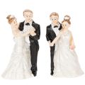 Floristik24 Brautpaar Miniaturfiguren aus Polyresin, 6 cm, 2 Stück, Weiss/Schwarz
