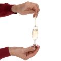 Sektflasche und Sektglas Anhänger-Set aus Glas 14cm Dekoration für Weihnachten und Silvester | Floristik24.ch