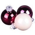 Floristik24 Christbaumkugeln Glas Baumkugeln Berry Mix Ø5cm 24 St Berry Rosa Beige creme glänzend