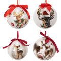 Weihnachtskugeln Hirschmotiv Kunststoff mit Aufhängeband 7cm 4er-Set | Floristik24.ch
