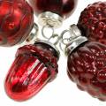 Floristik24 Mini-Baumschmuck Mix Herbstfrüchte und Kugeln Rot, Silbern Echtglas 3,4–4,4cm 10St