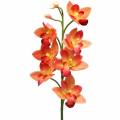 Floristik24 Orchidee Kunstblume Cymbidium Orange 74cm