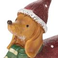 Dekofigur Dackel aus Polyresin 18 cm Rot-Grün-Braun für Weihnachten | Floristik24.ch