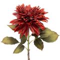 Floristik24 Kunstblume Dahlie aus Seidenstoff Rot mit Stiel 68cm
