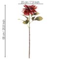 Kunstblume Dahlie aus Seidenstoff Rot mit Stiel 68cm | Floristik24.ch