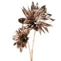 Floristik24 Künstliche Dahlie langstielig mit zwei Blüten 75 cm Metallic Champagner