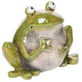 Floristik24 Deko Frosch Keramik Grün Braun Vintage L15,5cm