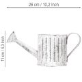 Deko-Pflanzkanne aus Metall, Ø10,5cm, silber/weiss, mit Rillenstruktur | Floristik24.ch