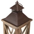Deko Laterne Holz Vintage Holzlaterne Braun 17×17×50cm | Floristik24.ch
