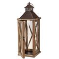 Deko Laterne Holz Vintage Holzlaterne Braun 17×17×50cm | Floristik24.ch