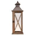 Deko Laterne Holz Vintage Holzlaterne Braun 17×17×50cm | Floristik24.ch