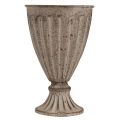 Deko Pokal Übertopf Antik Look Grau Braun Ø13cm H19cm | Floristik24.ch