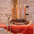 Deko Schlitten Holz Rinde 4 Stabkerzenhalter 40×12,5cm | Floristik24.ch