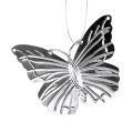 Floristik24 Deko Schmetterlinge zum Hängen Silber 5cm 36St