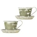 Deko Tasse Metall Weiß gewaschen Antik Ø9cm H8cm 2St | Floristik24.ch