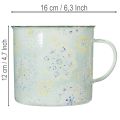 Deko Pflanztopf aus emailliertem Metall Ø13 cm H12 cm mit Mandala-Motiv | Floristik24.ch