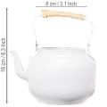 Deko-Teekessel Übertopf Metall 8,6cm x 16cm Weiss Shabby Chic Vintage Blumenvase | Floristik24.ch