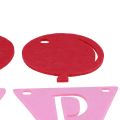 Floristik24 Deko Geburtstag Wimpelkette Girlande aus Filz Rosa Pink 300cm