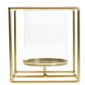 Floristik24 Deko Kerzenhalter Gold Metall Windlicht Glas 12×12×13cm