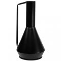 Floristik24 Deko Vase Metall Schwarz Henkel Dekokanne 14cm H28,5cm