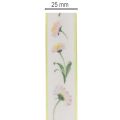 Geschenkband Blütenmuster Bellis 25 mm Weiss Polyester 20 m für Dekoration | Floristik24.ch