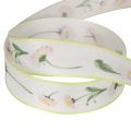 Geschenkband Blütenmuster Bellis 25 mm Weiss Polyester 20 m für Dekoration | Floristik24.ch