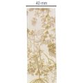 Geschenkband aus Polyester 40 mm breit 20 m cremefarben mit Pflanzenmotiven | Floristik24.ch