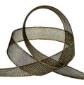 Dekoband mit Lurexstreifen Schwarz 25mm 20m | Floristik24.ch
