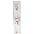 Floristik24 Geschenkband Weihnachten Schneemann Rot Weiß 25mm 15m