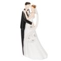 Floristik24 Dekofigur Hochzeitspaar Polyresin 10,5cm Weiss-Schwarz für Tischdekoration