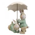 Floristik24 Dekofiguren Hasenpaar Deko Hasen mit Regenschirm H22cm